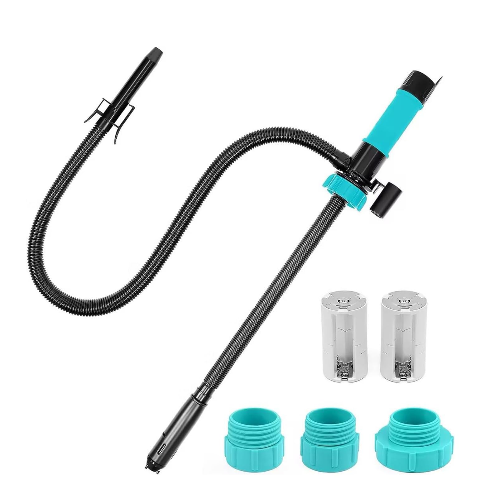 TERRIFI Portable Electric Liquid Transfer Pump for Gas, Diesel, Oil, Water Battery Powered 2.6 GPM Fluid Extractor with Multi-Functionality for Fuel, Fish Tanks, and More, Home and Outdoor Use (Blue)