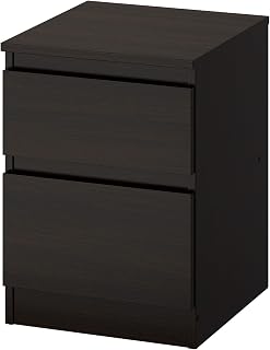 IKEEAAA Kullen Engineered Wood Chest of 2 Drawers (Brown, 35x49 Cm, 13 3/4x19 1/4")