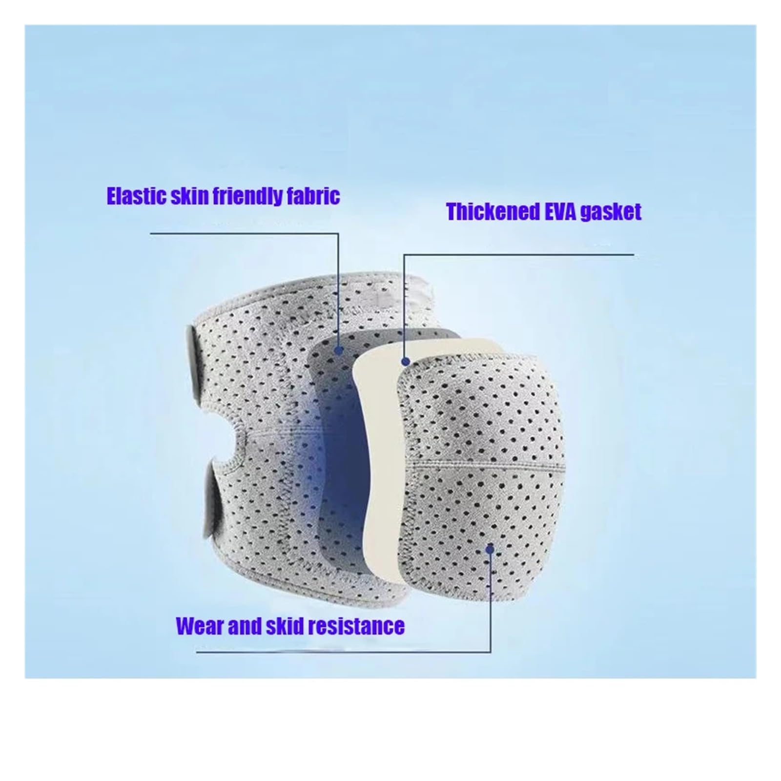 MRKU Genouillères de Sport antidérapantes, 1 pièce, Protection élastique de Compression, orthèse en Mousse épaisse pour l'entraînement de Danse et Autres activités physiques.