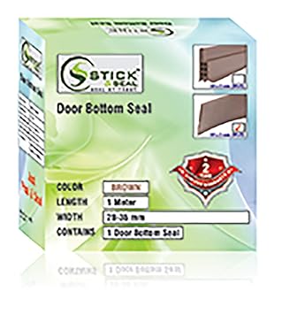 Stick&Seal Silicone Under Door Sweep Weather Stripping Bottom Seal Strip Draft Stopper (35 mm x 1 m, Brown)
