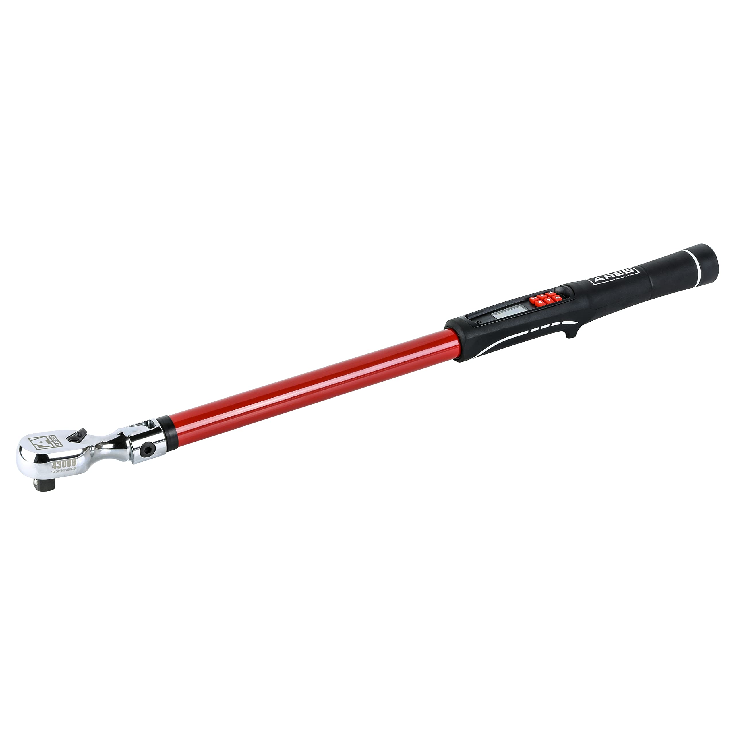 ARES43008-1/2-Inch Drive Flex Head Electronic Digital Torque and Torque Angle Wrench - 25-250 ft/lbs (34-340Nm) - Reversible Sealed Head - Multi-Alert Prevents Over-Torquing