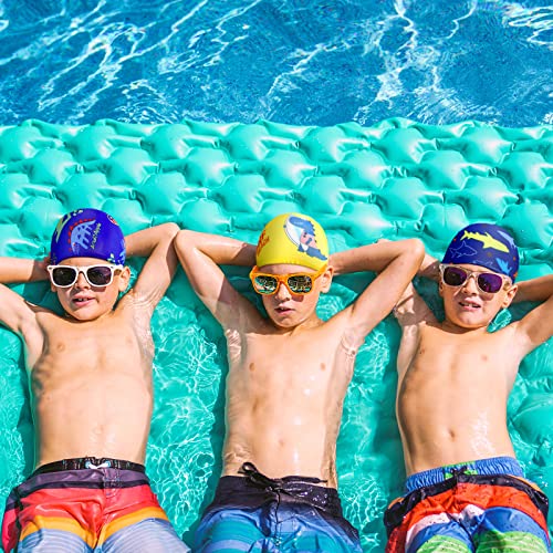 Image of 3 Pieces Kids Swim Caps for Boys Girls Age 1-6 Swimming Cap Pool Cap for Kids Child Swim Caps for Toddler Youth (Fresh Style)