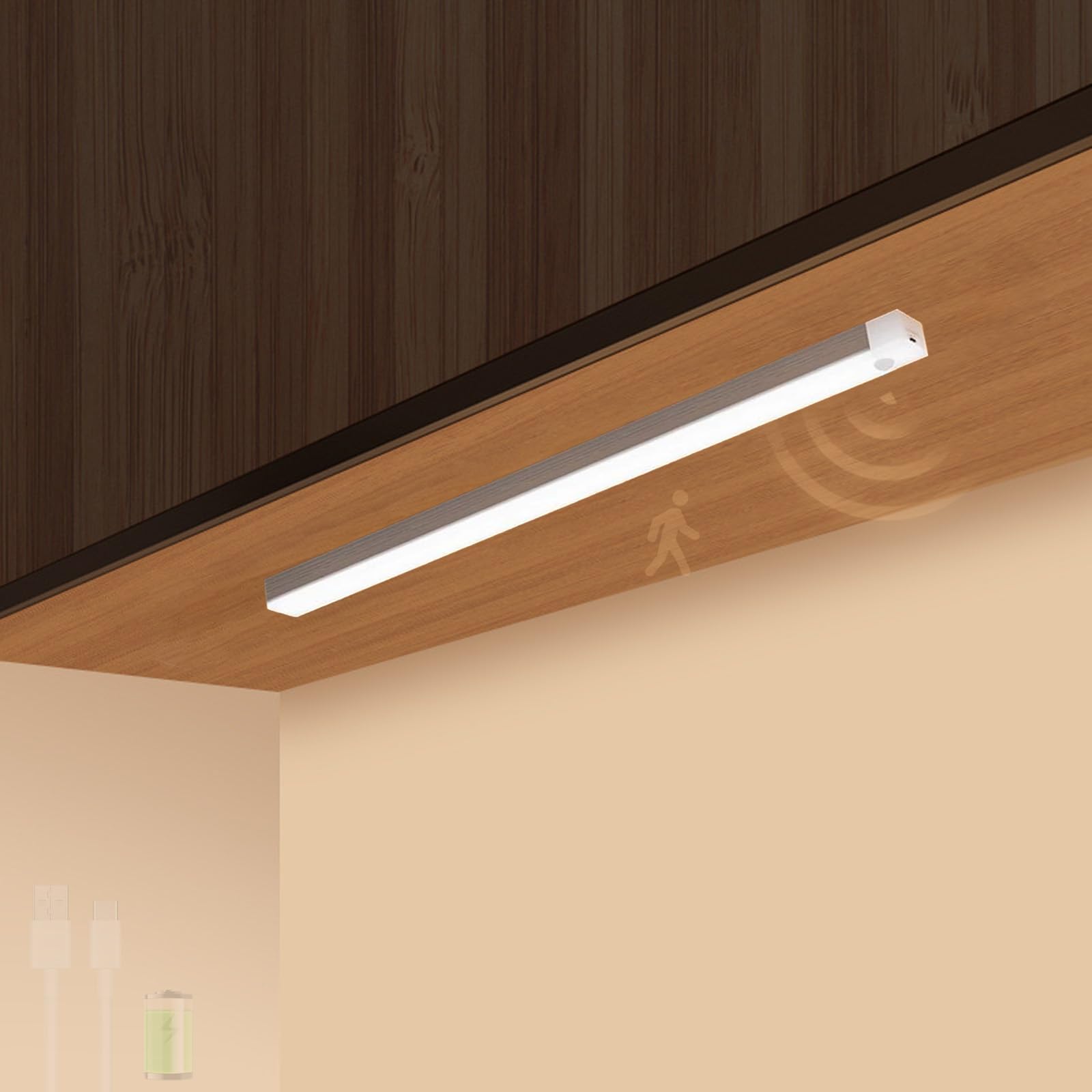 Luz con sensor de movimiento interior con control de brillo y diseño compacto de pared 7