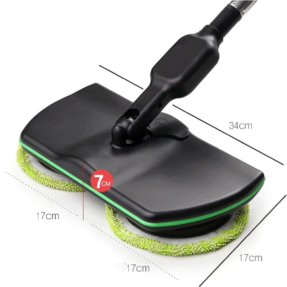 Limpiador de suelos 2 en 1, recargable, inalámbrico, giratorio, eléctrico, giratorio, limpiador o pulidor de suelos duros, funciona con 2 almohadillas de microfibra y 2 almohadillas pulidoras para