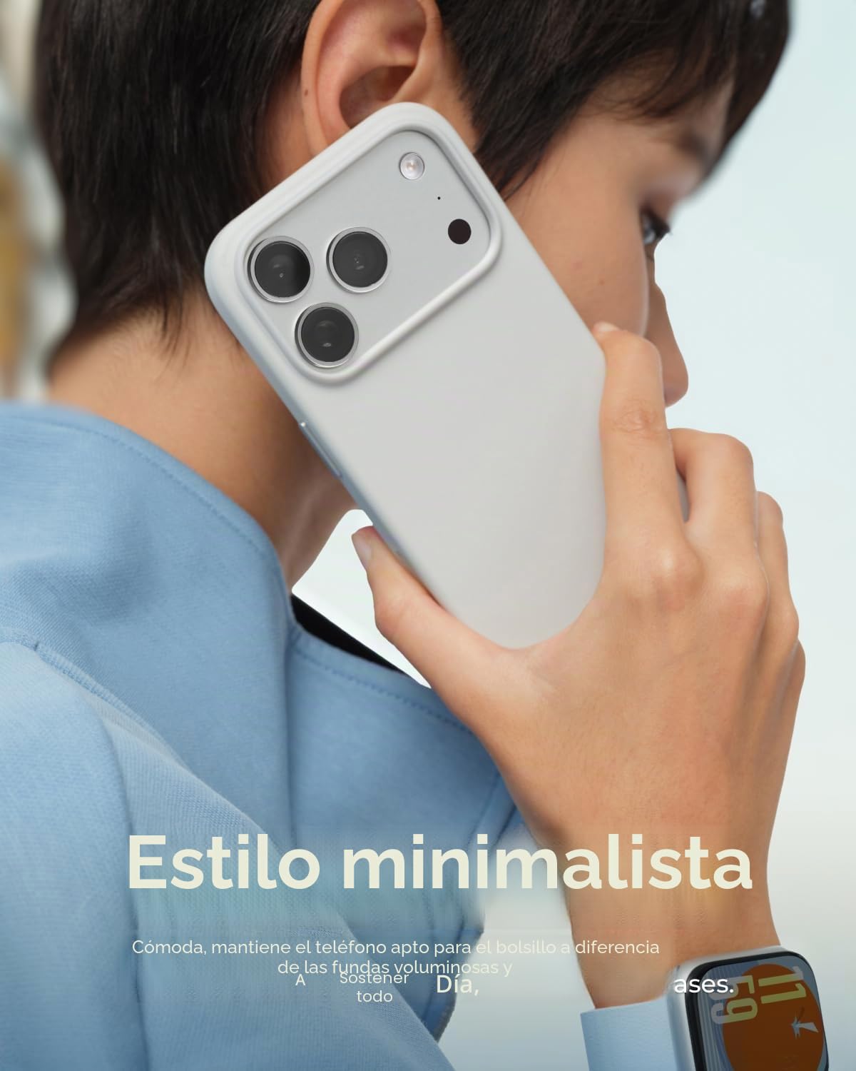MOFT Movas Funda de Piel Vegana magnética para iPhone 17, Agarre Suave, retención de Color, Resistente a Las Manchas, fácil de Limpiar, Grisalla