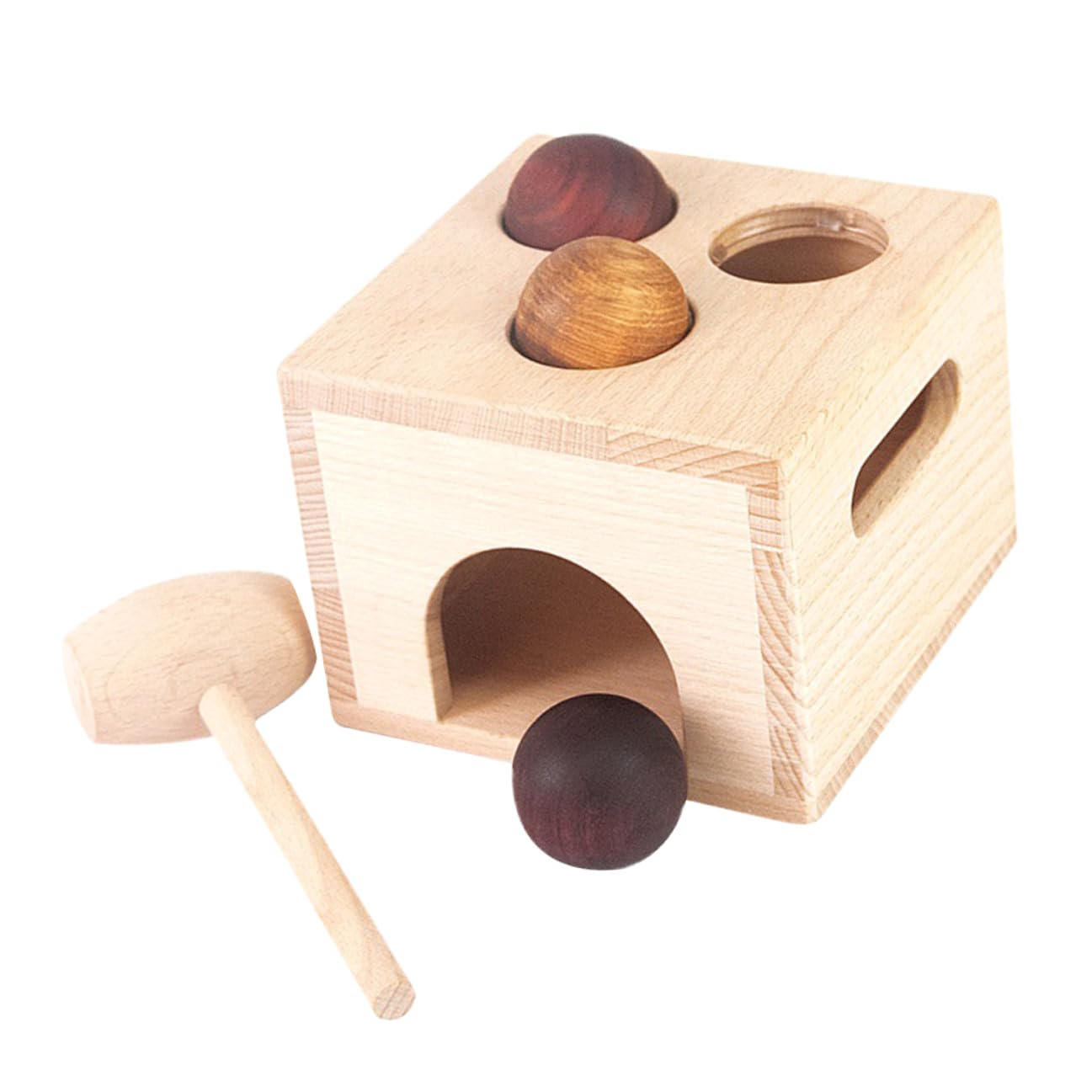 ifundom Gioco Montessori in Legno per Bambini Set Cassa Martello per Sviluppo Coordinazione Mano-Occhio e Abilità Sociali Educative