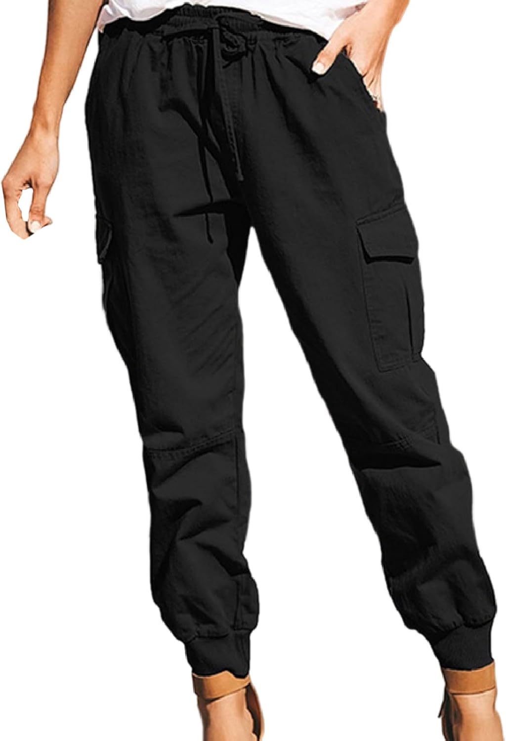 [エアバイ] カーゴ ジョガー パンツ ボトムス ズボン 七分丈 レディース 春 夏 ポケット ゆったり 動きやすい ルーズ カジュアル ストレッチ スポーツ