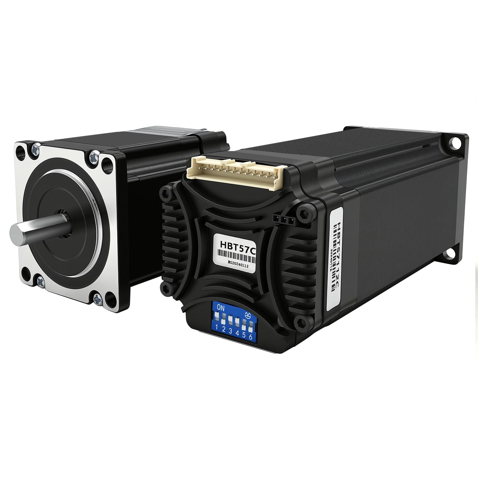 Nema 23 - Kit motore passo-passo da 57 mm con sistema servo integrato Smart Closed Loop Step Motor con encoder, driver, 1000 giri/min 3.0 ~ 4.2 A 20 ~ 48 V DC coppia 1,2 N.m per router CNC, stampante