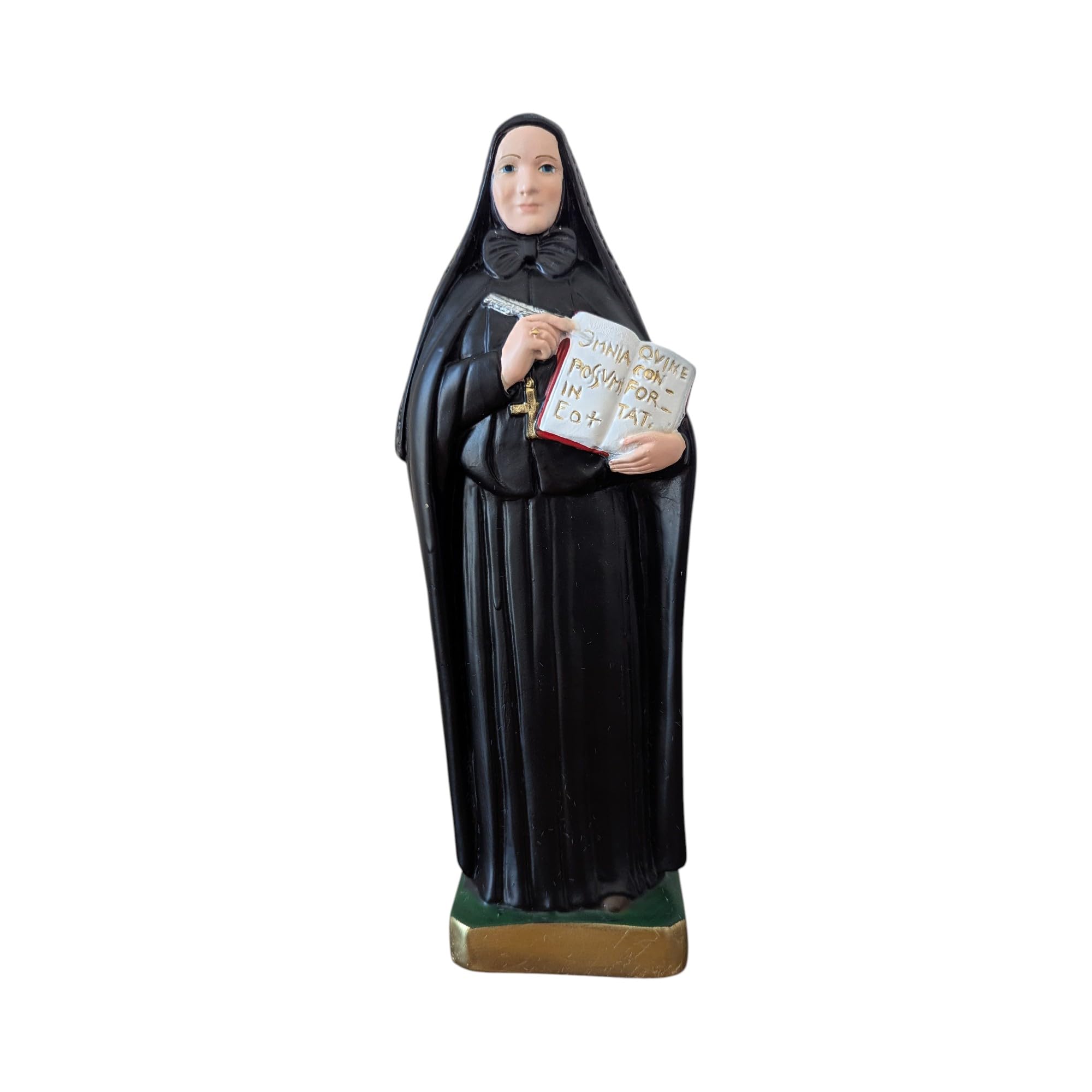 OVUNQUE PROTEGGIMI Figurka Santa Francesca Cabrini z gipsu, 30 cm, religijna dekoracja wnętrz