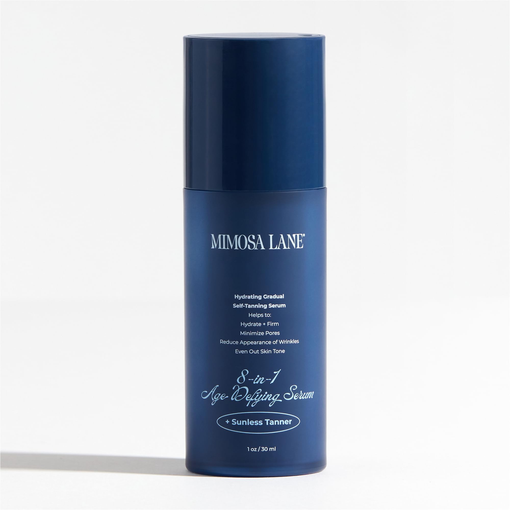 Mimosa Lane Self Tanner, 8-in-1 Age Defying Face Serum, Hydrating Gradual Tan, Sunless Tanner with Anti-Aging Hyaluronic Acid and Vitamin B, C, E,