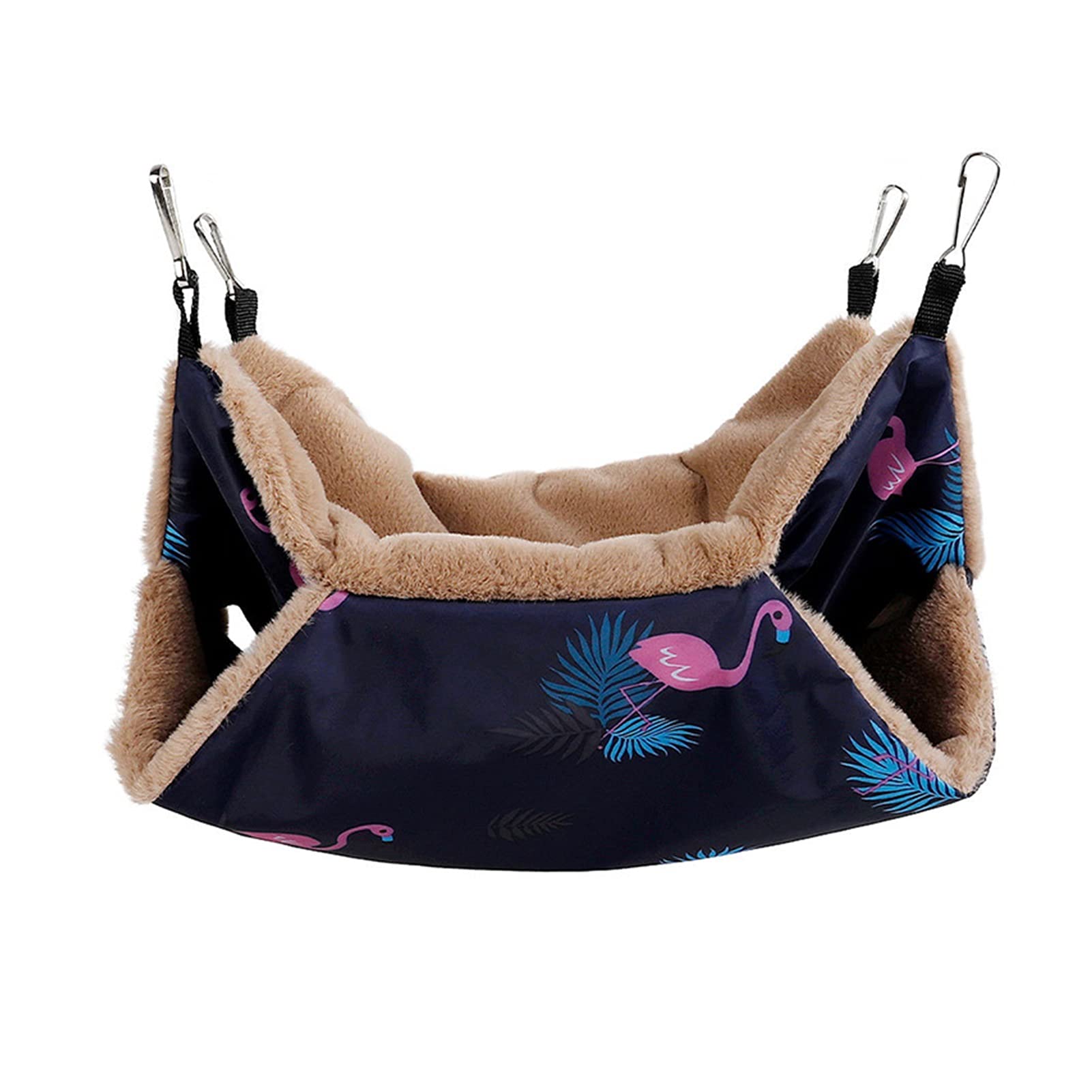 xuejuanshop Pet Hammock Pet Products Cage for Hamster Hammocks for Rats Guinea Pigs Sleeping Bed Hamster House Accessories Double Thermal Sleeping Bag Cage (Color : Navy Blue, Size : M 20X20CM)