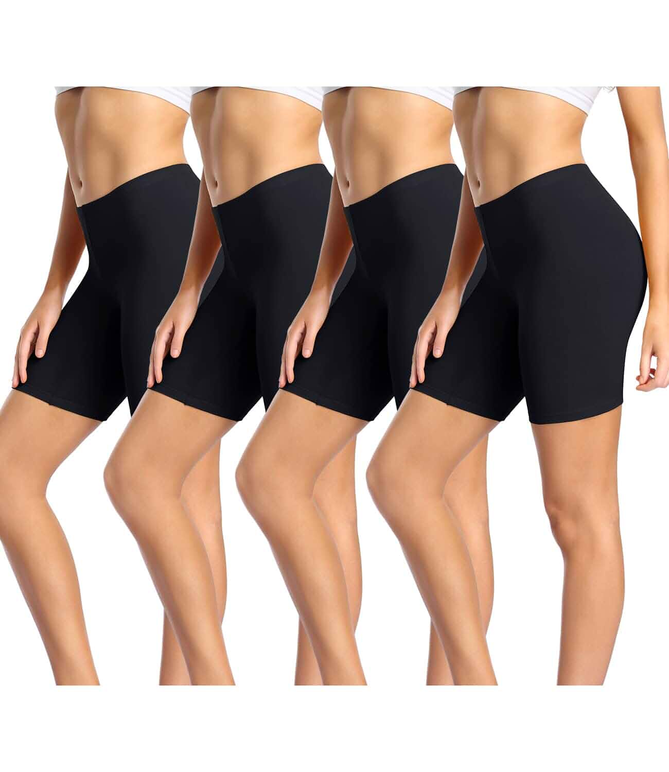 wirarpa Women's Cotton Boy Shorts Underwear Anti Chafing Soft Biker Short Plus Boy Shorts Panties 4 Pack