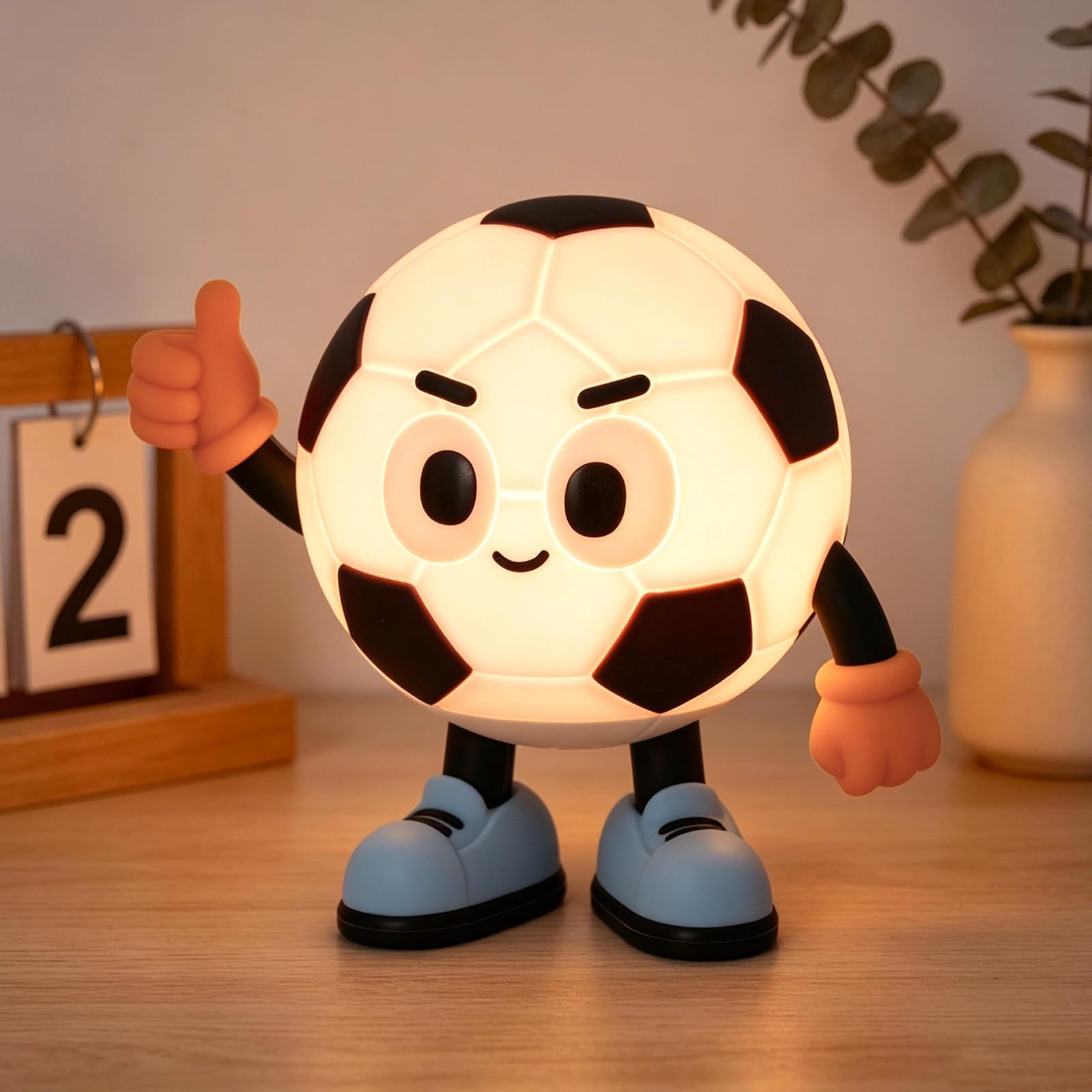 NICE POINT Football Night Light for Kids, Rechargeable RGB Football Lamp, Silicone Touch Night Light with Timer, Football Gifts for Boys Age 6-12, Bedside Mood Light for Bedroom, World Cup 2026 Decor