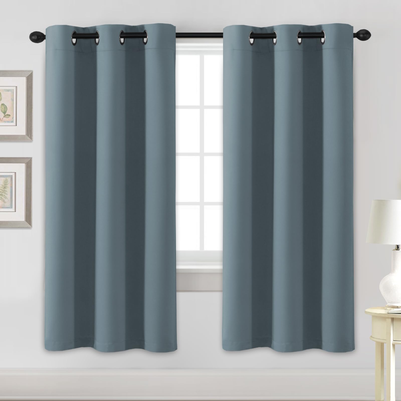 H.VERSAILTEX Blackout Curtains for Bedroom Thermal Insulated Room Darkening Living Room Curtains 72 Inch Long Grommet Privacy Protection Window