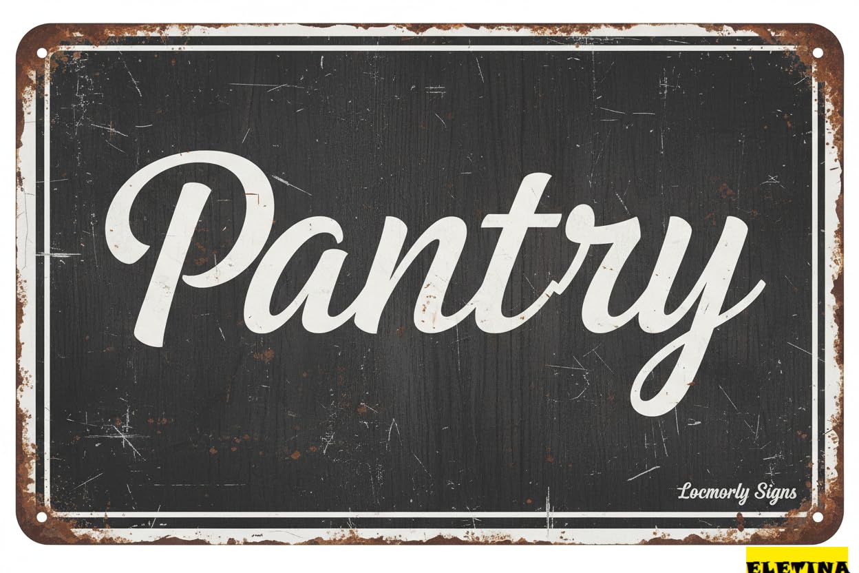 Vintage Metal Tin Sign for Man Cave Pantry S Kitchen En Home Kitchen, 8x12 Inch, Rustic Pantry Decor, Farmhouse Kitchen S Wall
