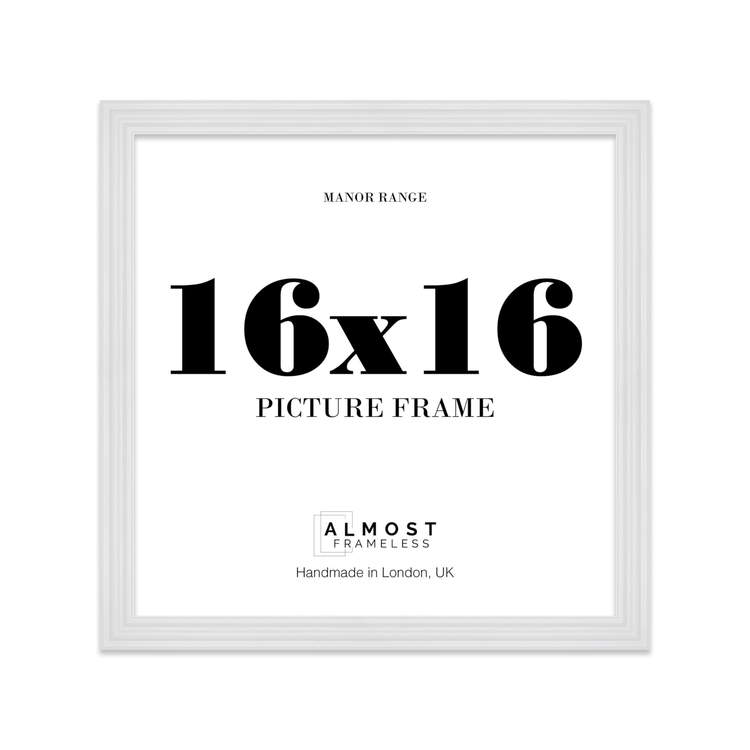 16x16 Picture Frame, Display 16x16 Pictures (40.6 x 40.6cm) - Ice White Classic 42mm Edge Wall Art - 1 Pack
