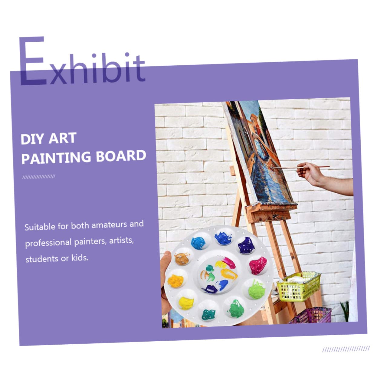 BEBEMOKO DIY Art Painting Board Set 15pc Plastic Mixing Plates Pigment Trays Art Drawing Trays for Artists Students