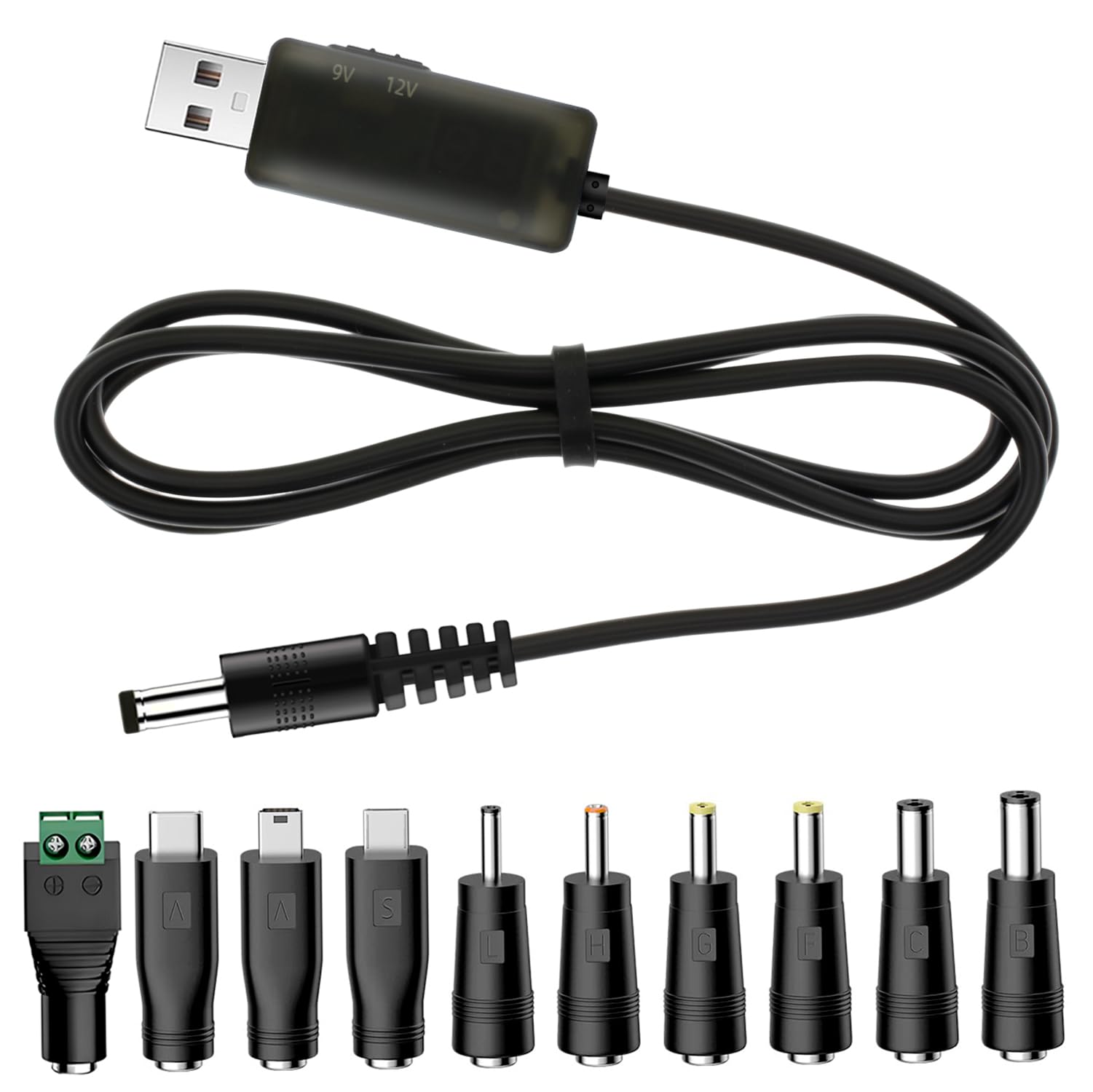 USB to DC 9V 12V Charging Cable Universal Power Cord for Toys Watches Speaker Camera Monitor Table Lamp