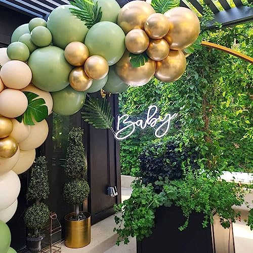 Image of 50 Pcs Retro Balloons Made of Strong Rubber (Retro Green)