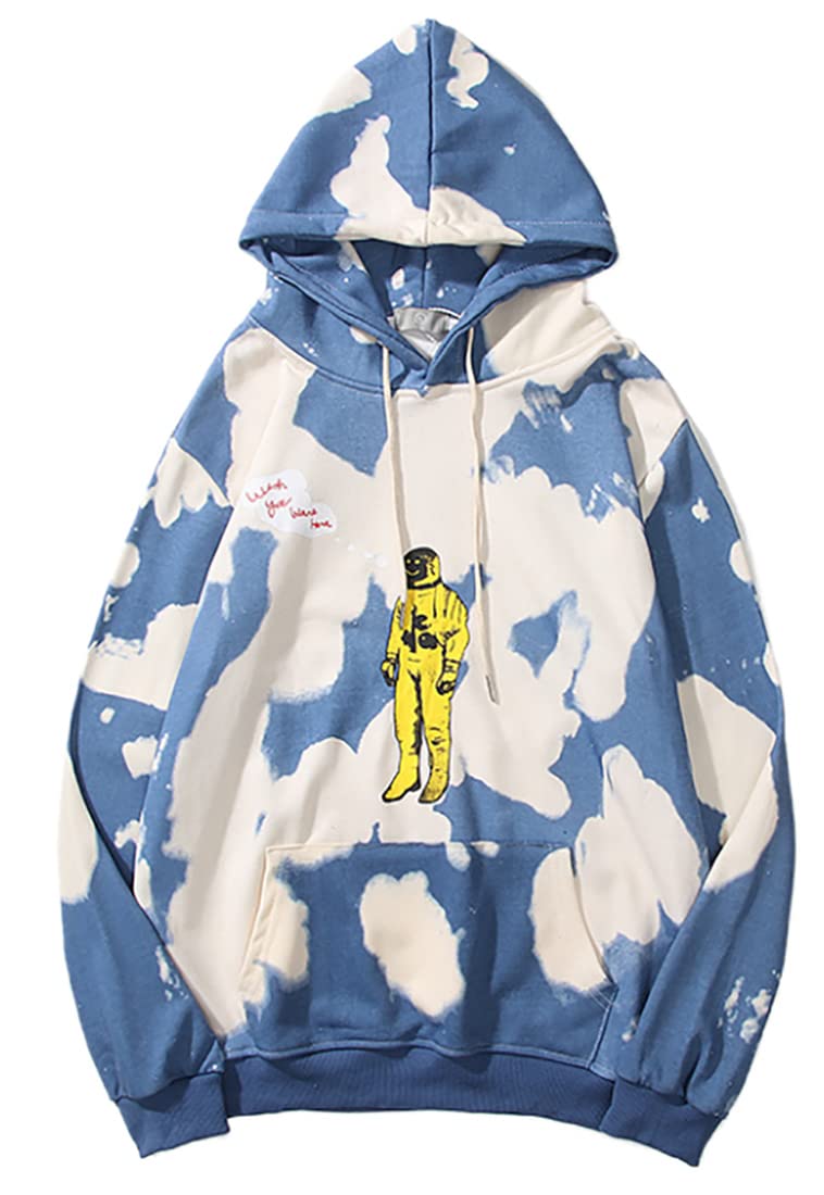 TakyojinMen's Astrowolrd Hoodie Lucky Me I See Ghosts Hoodie Cheap Astronaut Prints Pullover Hip Hop Streetwear Jumper