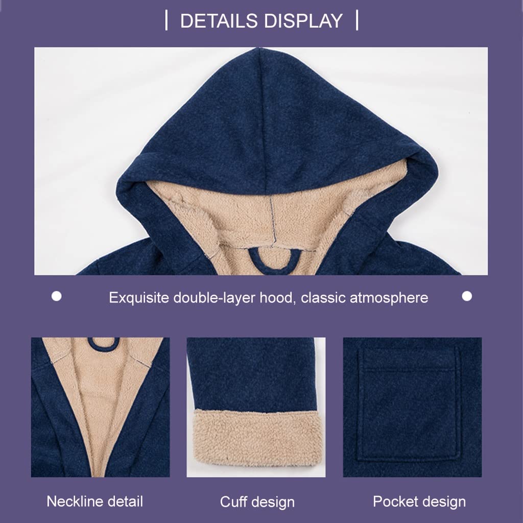 Polarowe Flanelowe Koszule Nocne Dla Kobiet Z Długim Rękawem Kieszeń Długość Podłogi Bielizna Nocna Ubrania Do Spania Jednoczęściowy Szlafrok (Color : Blue, Size : XL-138cm)