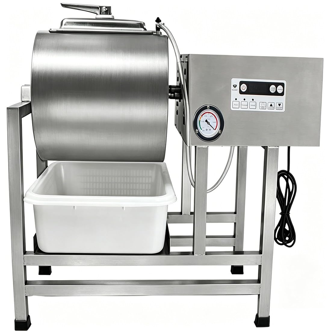 MazmornFly Vacuum Tumbler Marinator, 45L Meat Tumbler Marinator Machine, Three-Speed Automatic Bidirectional Rotation, Stainless Steel Marinating Curing Meat Tenderizer for Chicken Steak Burger Shop