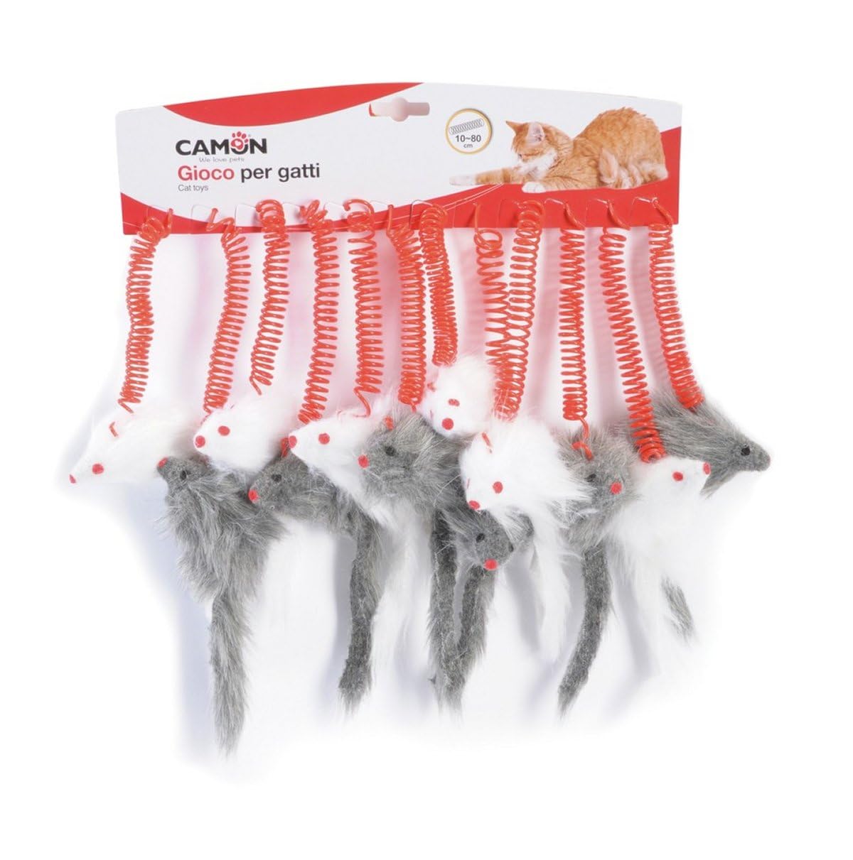 Camon “Crazy Mouse” Cat Toy with Spring, Mouse Toy For Cat, Toy with Spring, Toys for Cats Indoor, Interactive Kitten Toys, Funny Mouse Interactive Toy, Cat Creative Toy to Kill Time and Keep Fit