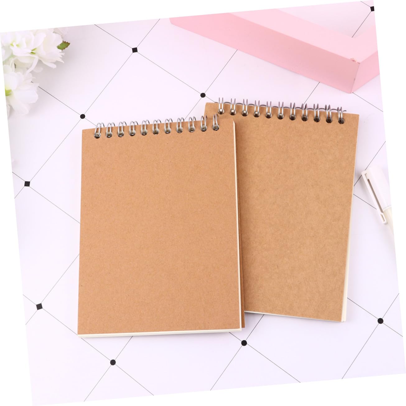 12 pièces Lot de Kraft à Spirale Cahier Vierge pour Carnet de Notes Bureau et Étudiant Polyvalent