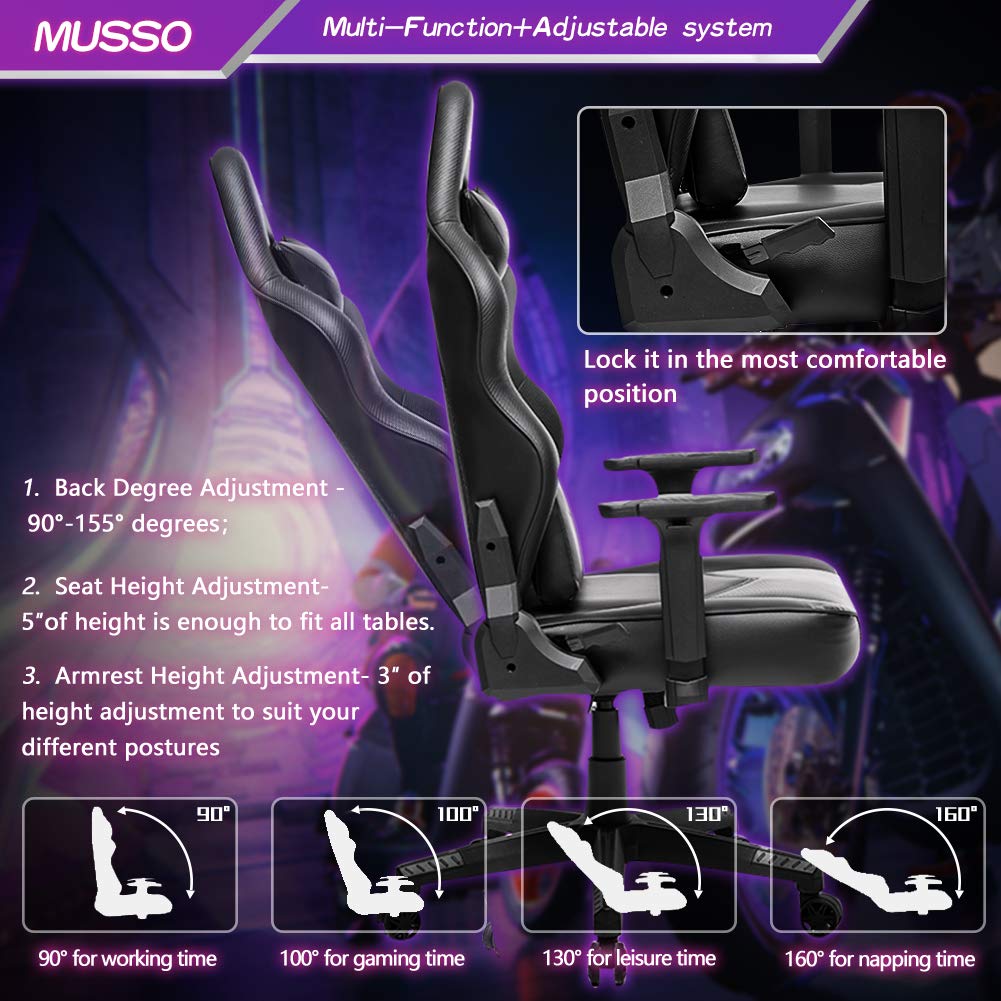 Buy Musso Gaming Chair with Panther Embroidery, Heavy Duty Adjustable