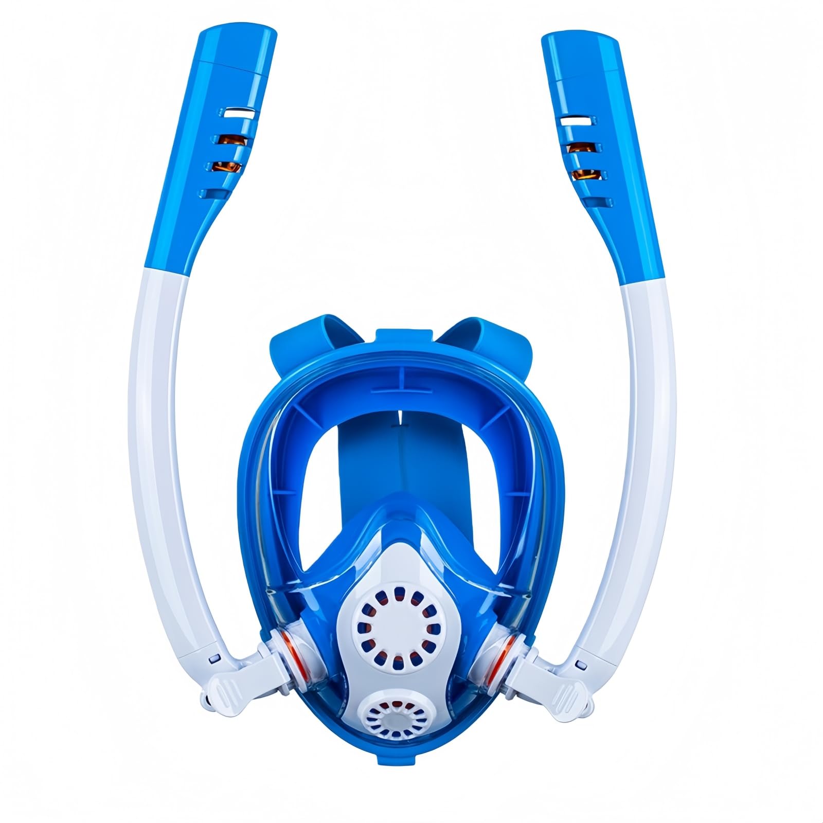 Maschera subacquea per adulti e bambini, maschera subacquea, maschera completa con boccaglio, set da snorkeling per adulti (stile K2 per bambini (blu))