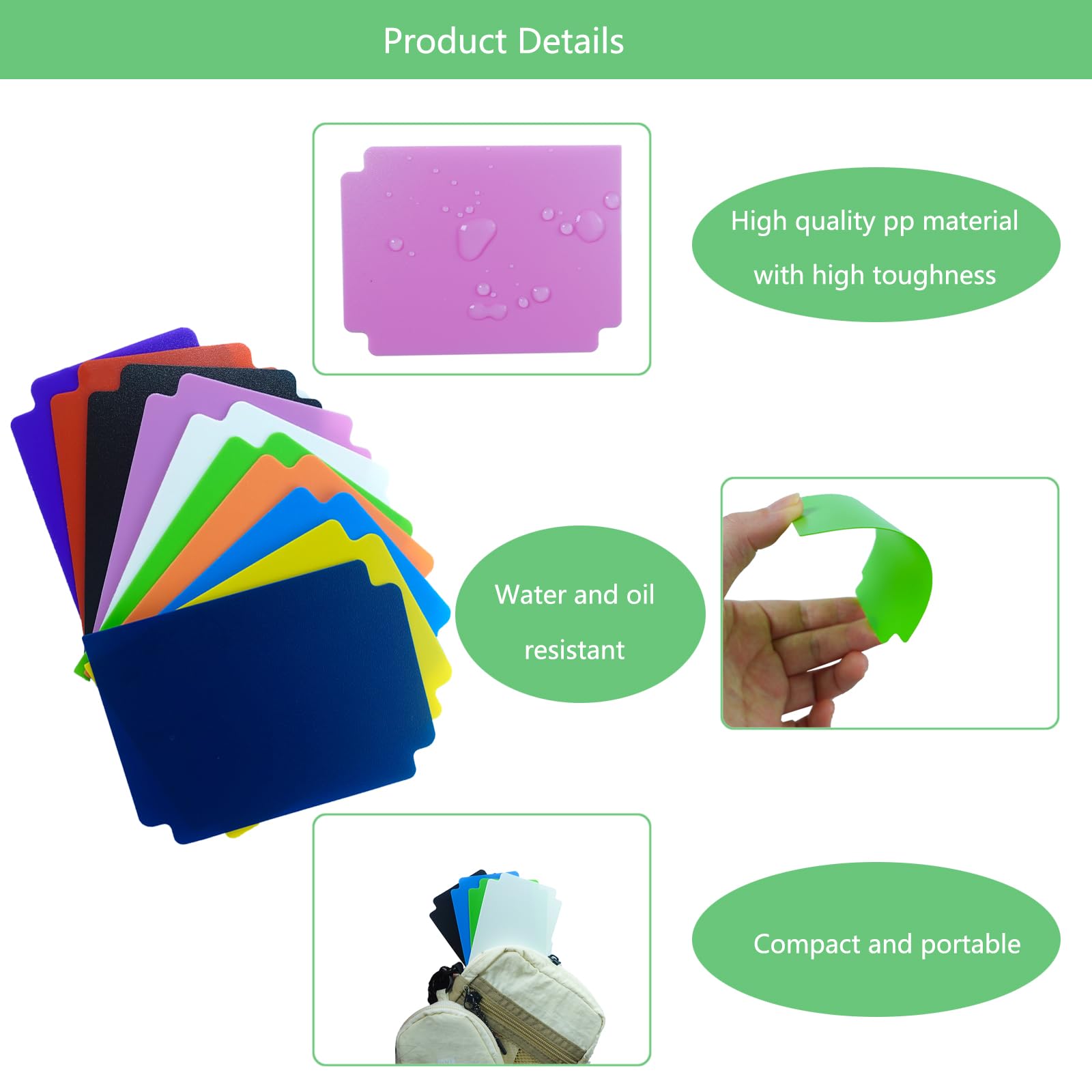 100 Séparateurs De Cartes En Plastique - 10 Couleurs - 95 X 70 Mm - Pour Jeux, Cartes à Collectionner, Organisation - 8