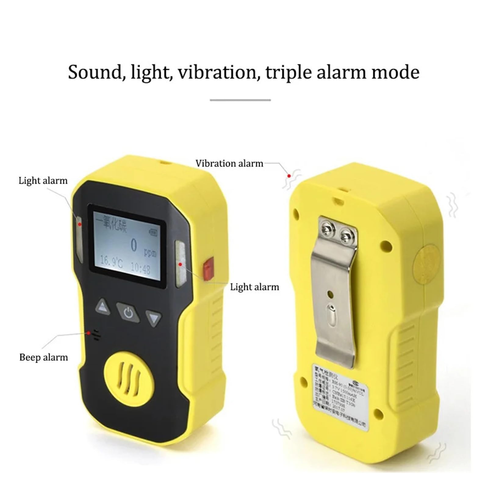 Detector de Fugas Gas Profesional, Monitor C2H4 portátil, analizador con Sistema Alarma for el Trabajo y hogar Alta sensibilidad para Laboratorio