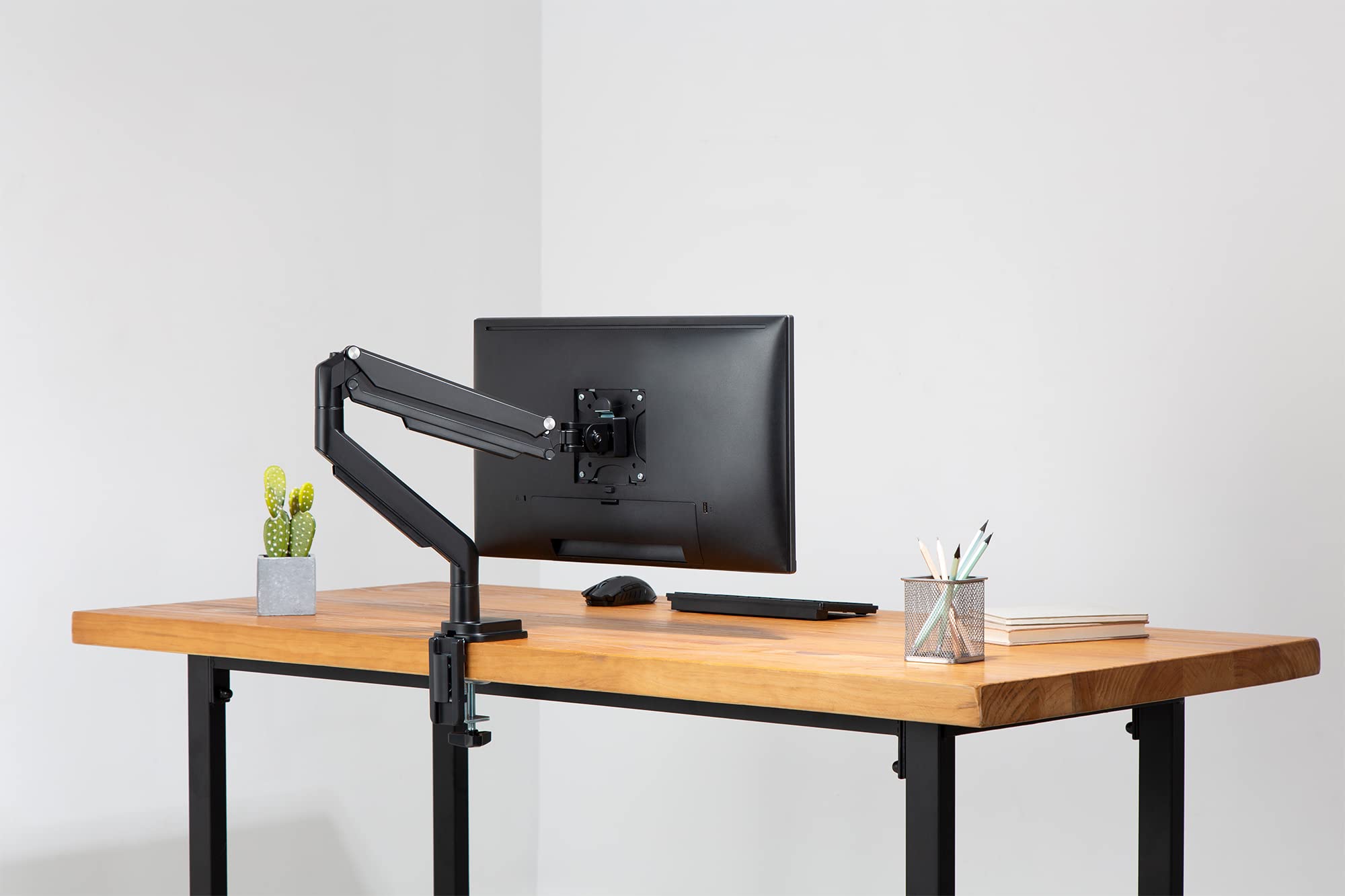 DIGITUS Uchwyt do monitora - Zacisk i sprężyna gazowa - 1 monitor - do 32 cali - VESA 75x75, 100x100 - czarny