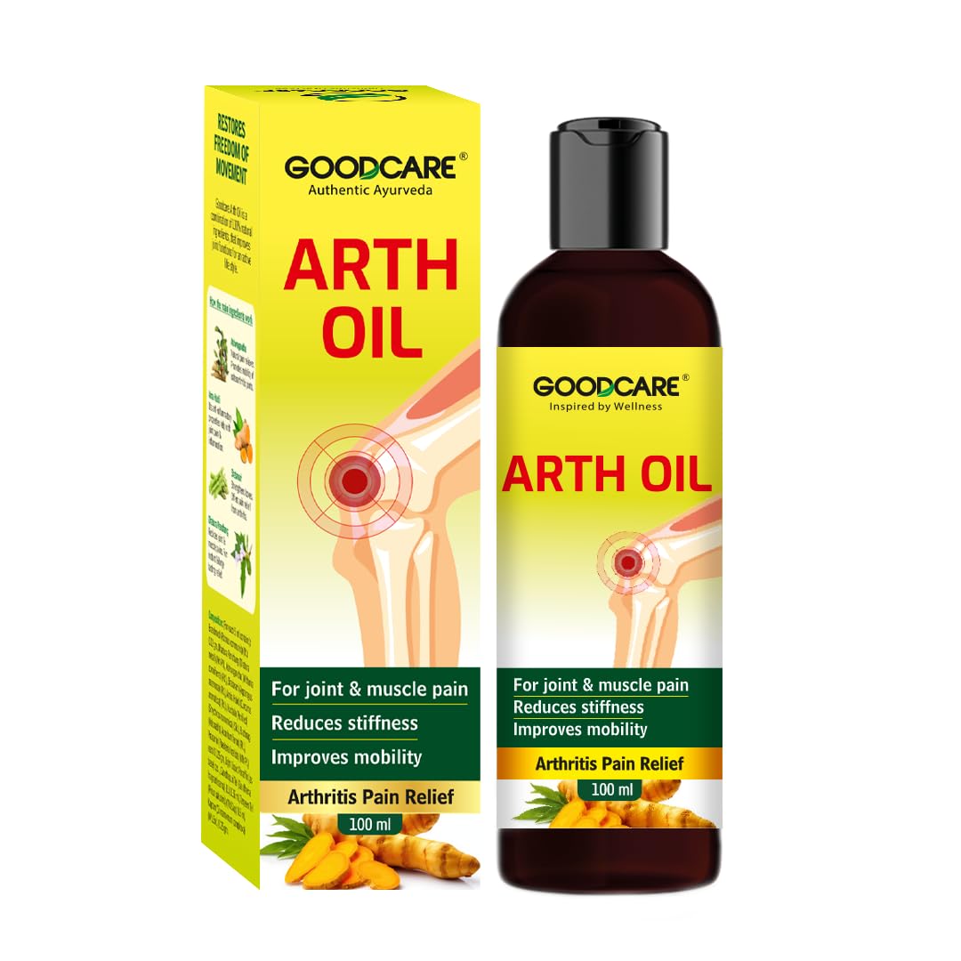 Goodcare Arth Oil -100 ML | Soothes Muscles Pain | Ayurvedic Pain Relief Oil for Knee, Legs, Shoulder & Muscle| Joint Pain Oil for Adults| Clinically Tested| Blend Of Ayurvedic Herbs| Suitable For Men & Women