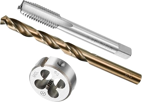 Metric Tap and Die and Drill Bit Set, M10 x 1.5 Tap & Die Thread 8.5mm Drill Diameter, Left Hand Machine Screw Tap Tool Kit - (Applications: for