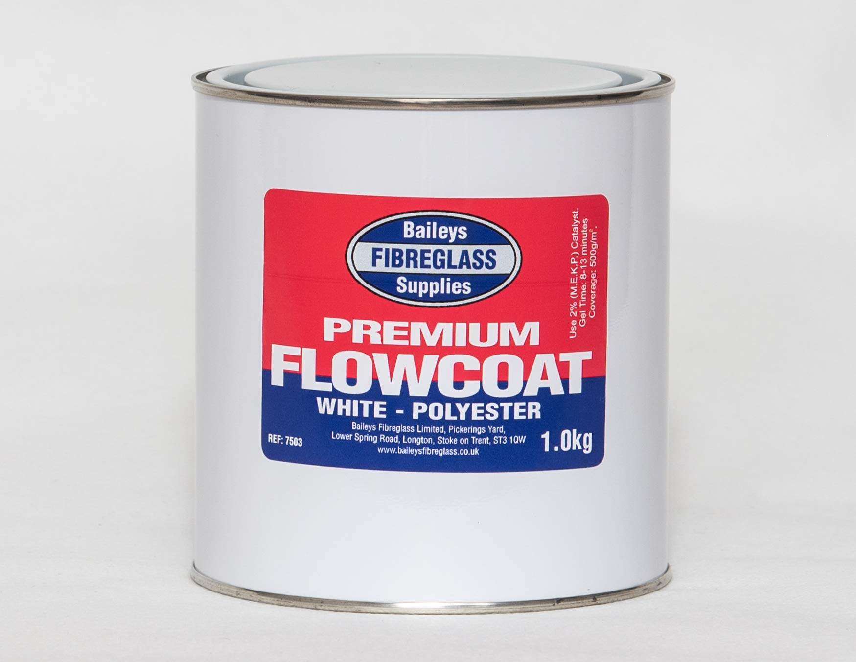 Flowcoat/Topcoat Polyester Brilliant White 1.0 Kg