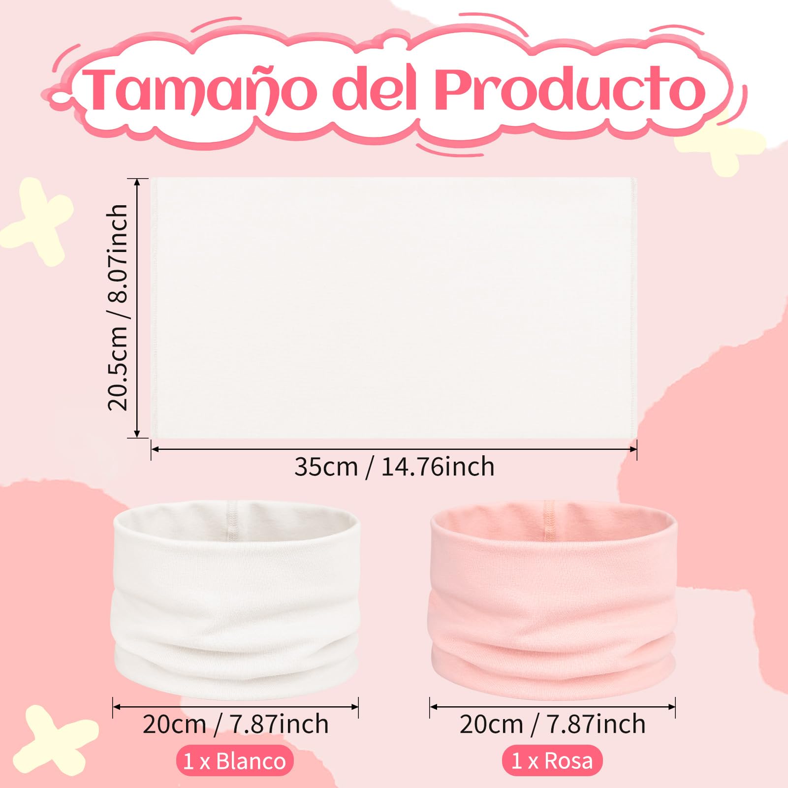 Kiiwah 2 Piezas Braga Cuello Niño Algodon Tubular Bufanda Cálido 0-8 Años