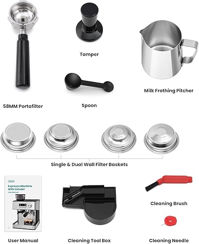 Miniatura 9 de (2026 Upgrade) Gevi 20 Bar Espresso Machine with Grinder & Milk Frother, Professional Coffee Maker for Home, Cappuccino & Latte, Removable Water