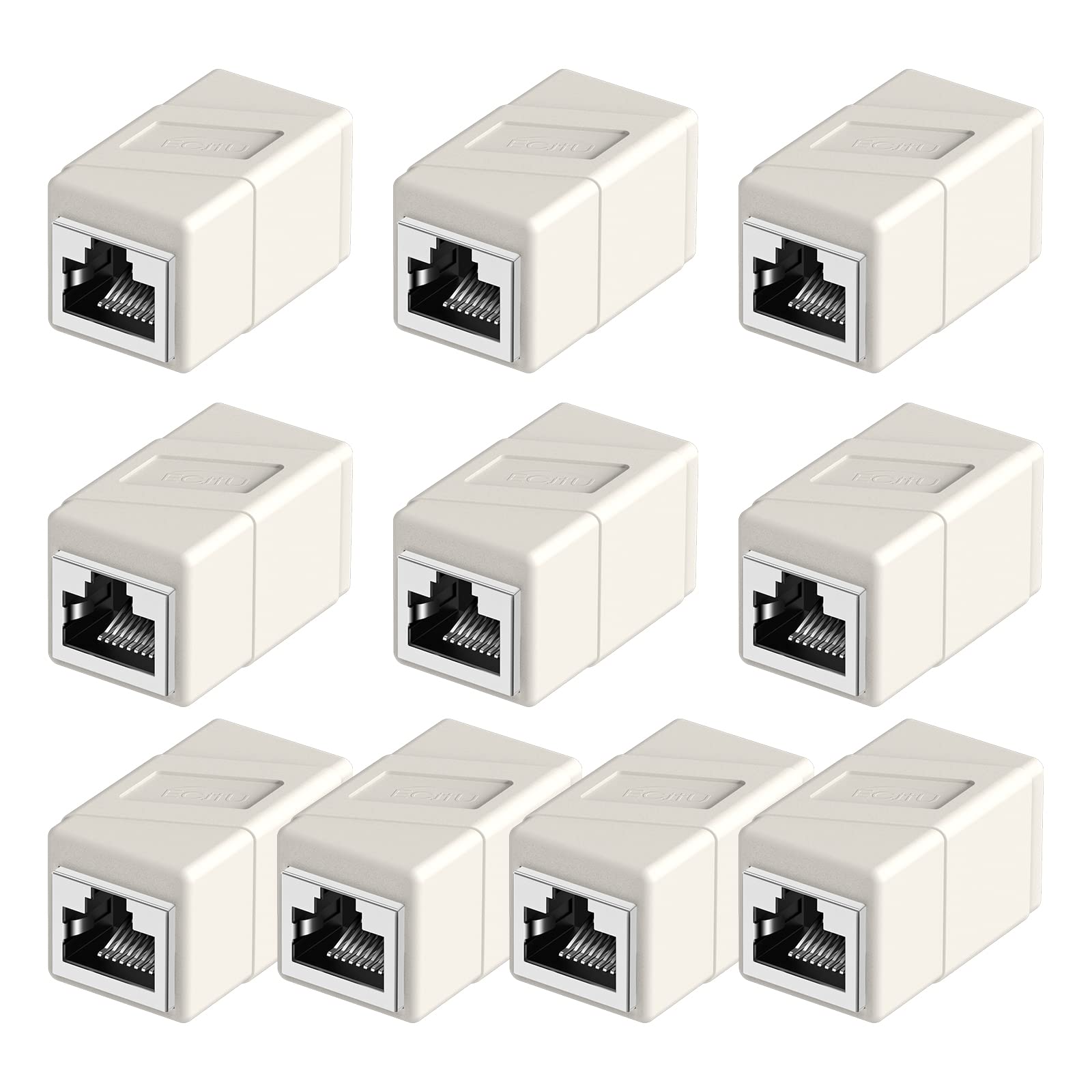 Łącznik RJ45, 10-pak adapterów Ethernet żeński na żeński, adapter przedłużacza kabla Ethernet, 8-pinowy modułowy prosty przelot, złącza sieciowe do kabla Ethernet Cat8/Cat7/Cat6/Cat6a/Cat5e/Cat5