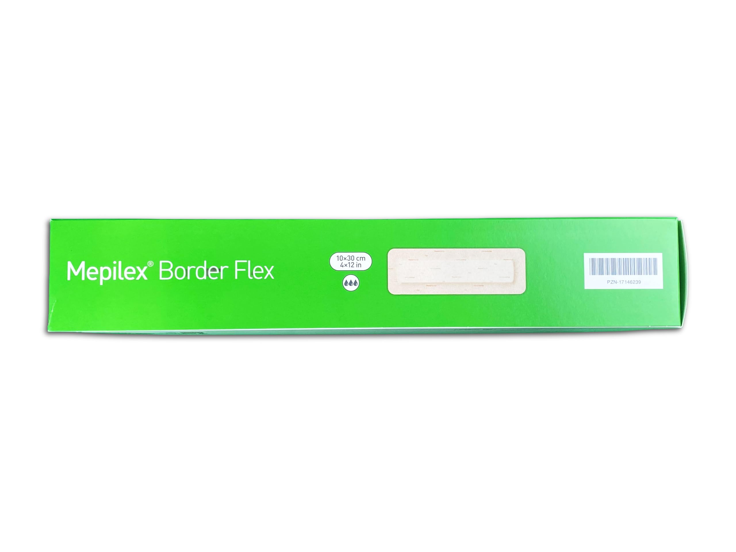 Mölnlycke Mepilex Border Flex 10x30 cm | Medicazione Flessibile in Schiuma di Silicone | Per Incisioni Molto Lunghe | 5 Pezzi