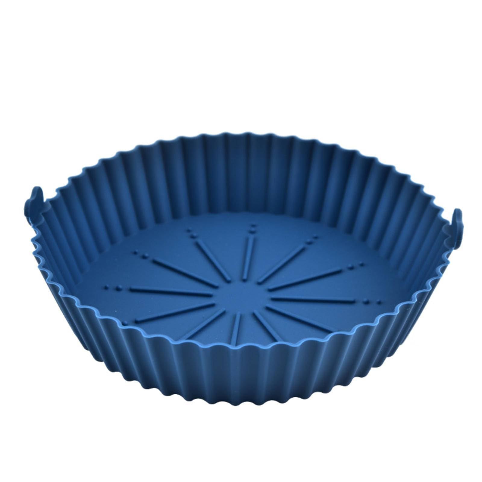 Sartén de silicona para freidora de aire y tazón, bandeja reutilizable para horno freidora de aire, bandeja de silicona apta para alimentos para cocinar y hornear perfectos, accesorios fáciles de
