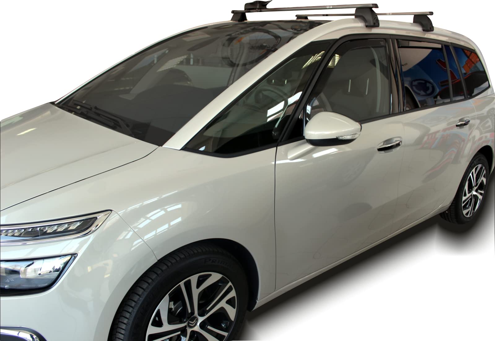 J&J AUTOMOTIVE Heko Déflecteurs d'air et de Vent pour Citroen C4 Grand Picasso 5P. Berline 2013-2019, Lot de 4pcs, Teintés, Avant et Arrière, Aérodynamique