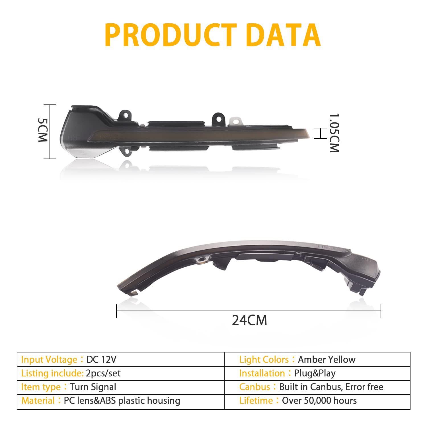 LED Dynamic Side Mirror Turn Signal Light Compatible con SEAT Leon 3 MK3 5F 2013-2020, SEAT Ibiza MK5 KJ1 2017-2019, SEAT Arona KJ7 2017-2019, 2 Piezas