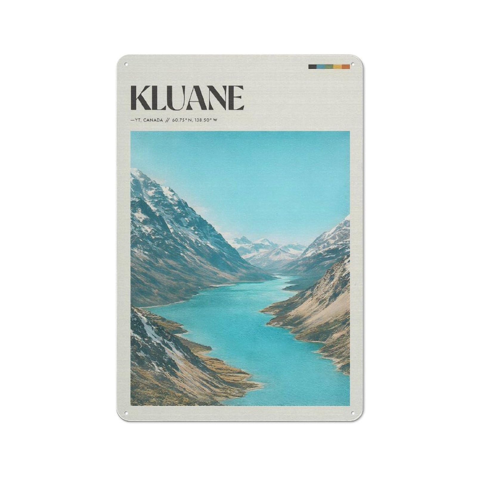 Junmoney Style-12 Tin Wall Sign With Kluane National Park Design 30X20cm, Cosy Cafe Wall Decor For Kitchen, Cafe, Pantry Or Dining Room