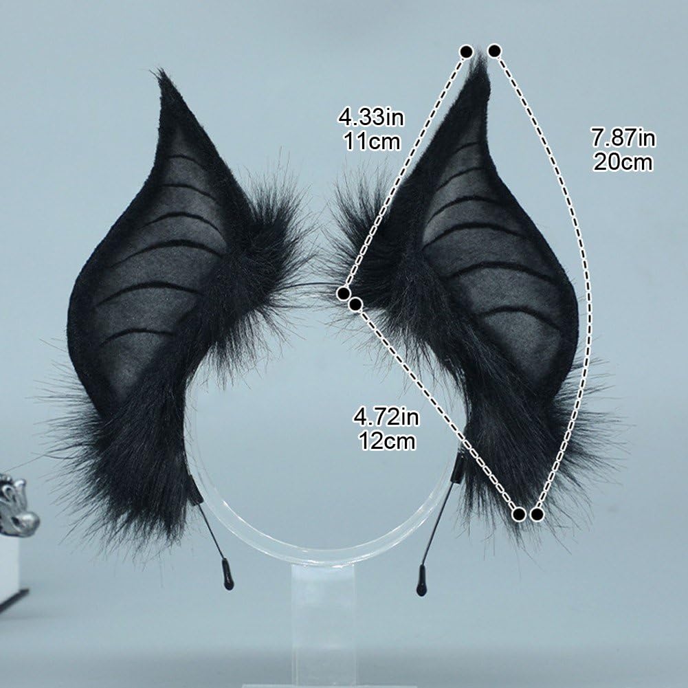 Produktbild von Ymxygz Halloween Fledermaus Ohren Stirnband, Schwarz Cosplay Ohr Kopfbedeckung Fledermaus Dress Up Hüte Dress Up Stirnband Halloween Kostüm Zubehör
