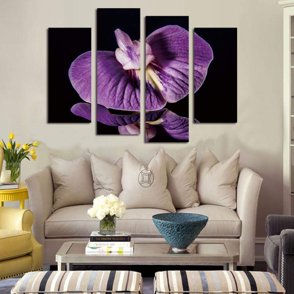 Peinture sur toile pour habiller un mur vide de salon orchidée