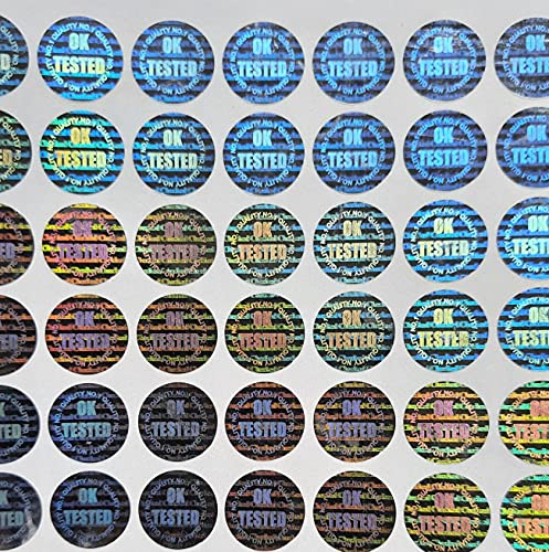 Image of OK Tested 3D Hologram Sticker, 14mm Round, Silver, 5000 Pcs | Tamper-Evident