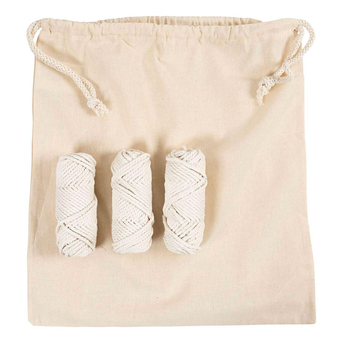 Creativ Company Macramé Set - Bag in White - Perfect for Designing an Individual Bag