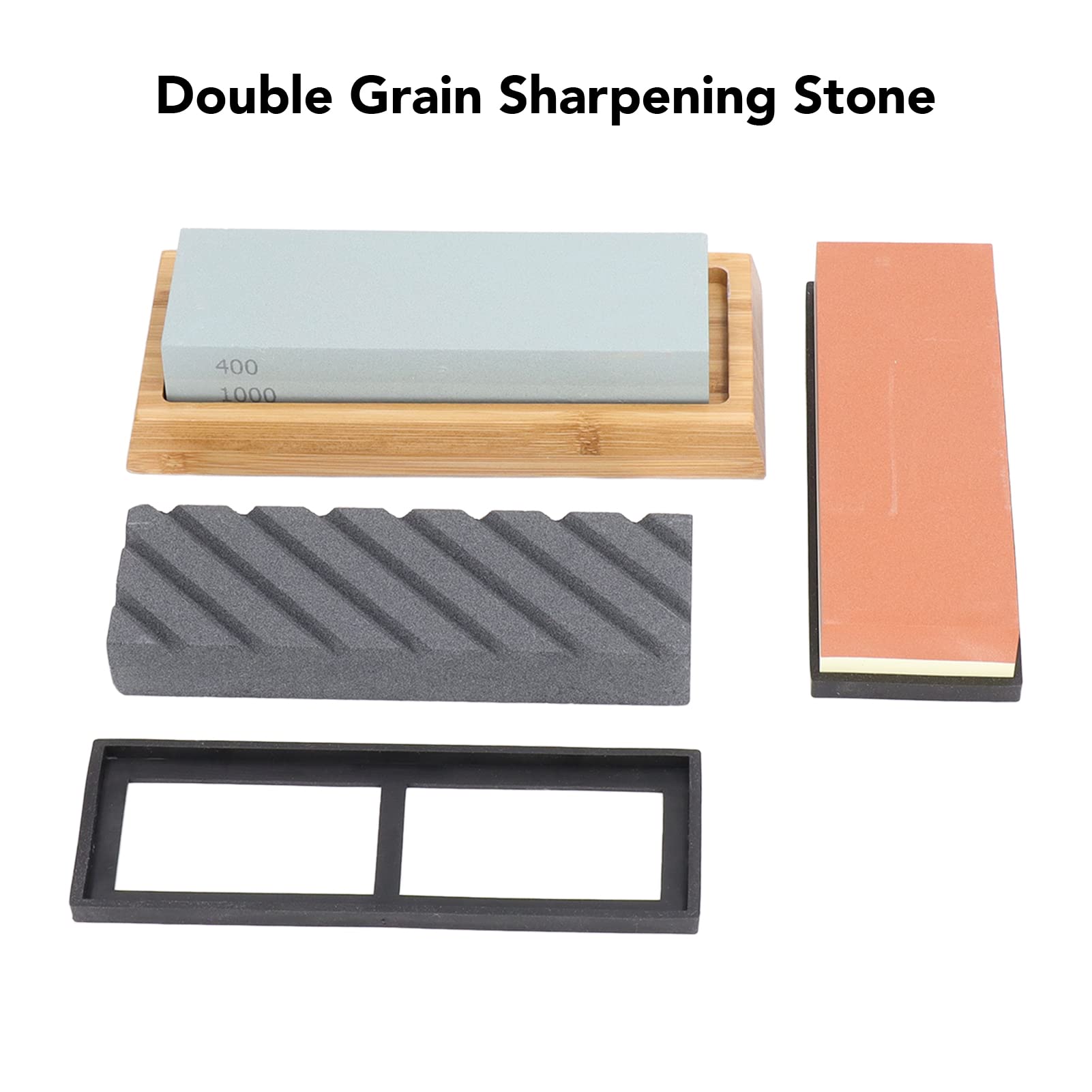 Doppelseitige 400/1000 3000/8000 Wetzstein Set Stein Polieren Finish Kombination Set mit Holz Basis Anti-Rutsch-Pad, Messer Schleifstein Set,