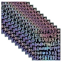 Ymapinc Glitter Foam Letters Stickers,790 Pcs Sticker Letters Self Adhesive Letter and Numbers Glitter Alphabet Stickers, Alphabet Letter for Grad Cap Decoration,DIY Crafts Art Making Poster Board